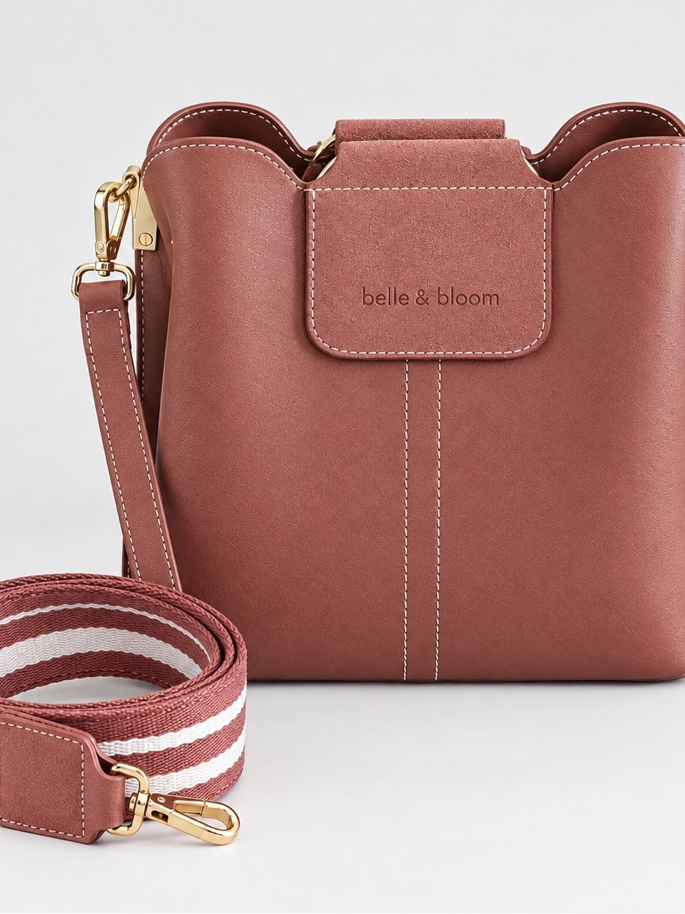 Belle & Bloom Twilight Brown Leather Crossbody Bag Office Staple Practical